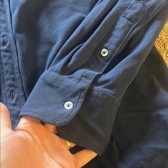 Ralph Lauren Knit Oxford button down XL Navy - Picture 2 of 8